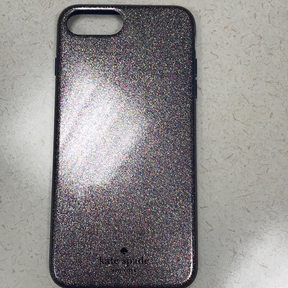 Kate spade blue and multi colored glitter case